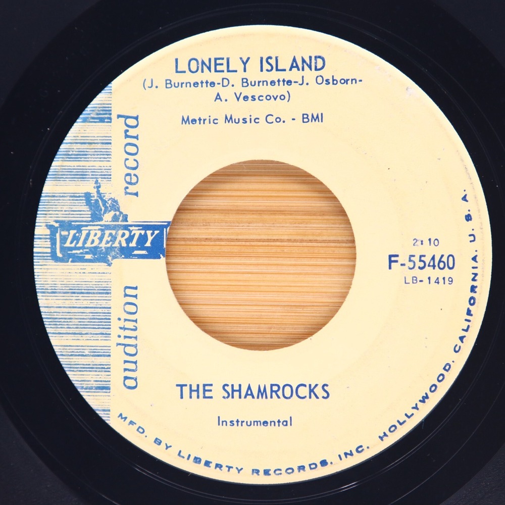 THE SHAMROCKS - LONELY ISLAND / GREEN HILLS - ROCK 45 PROMO LIBERTY